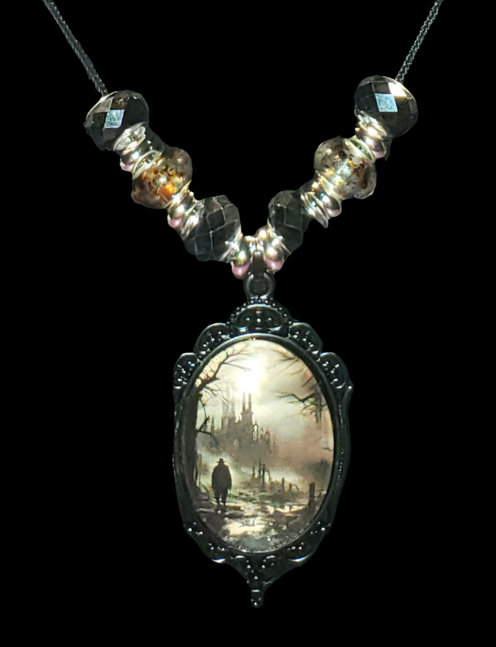 Foggy Castle Amulet Necklace