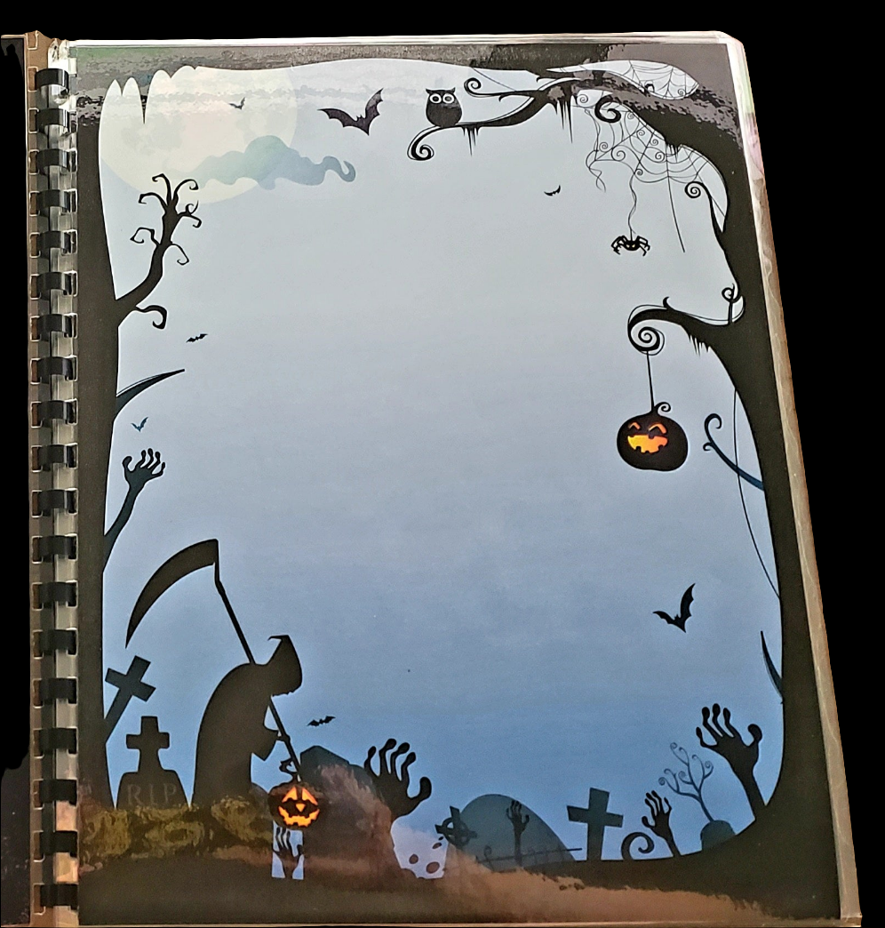 B&W Spooky Sticker Album