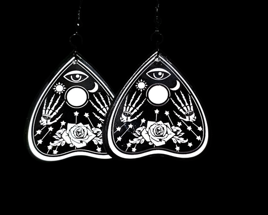 B&W Rose Plachette Earrings