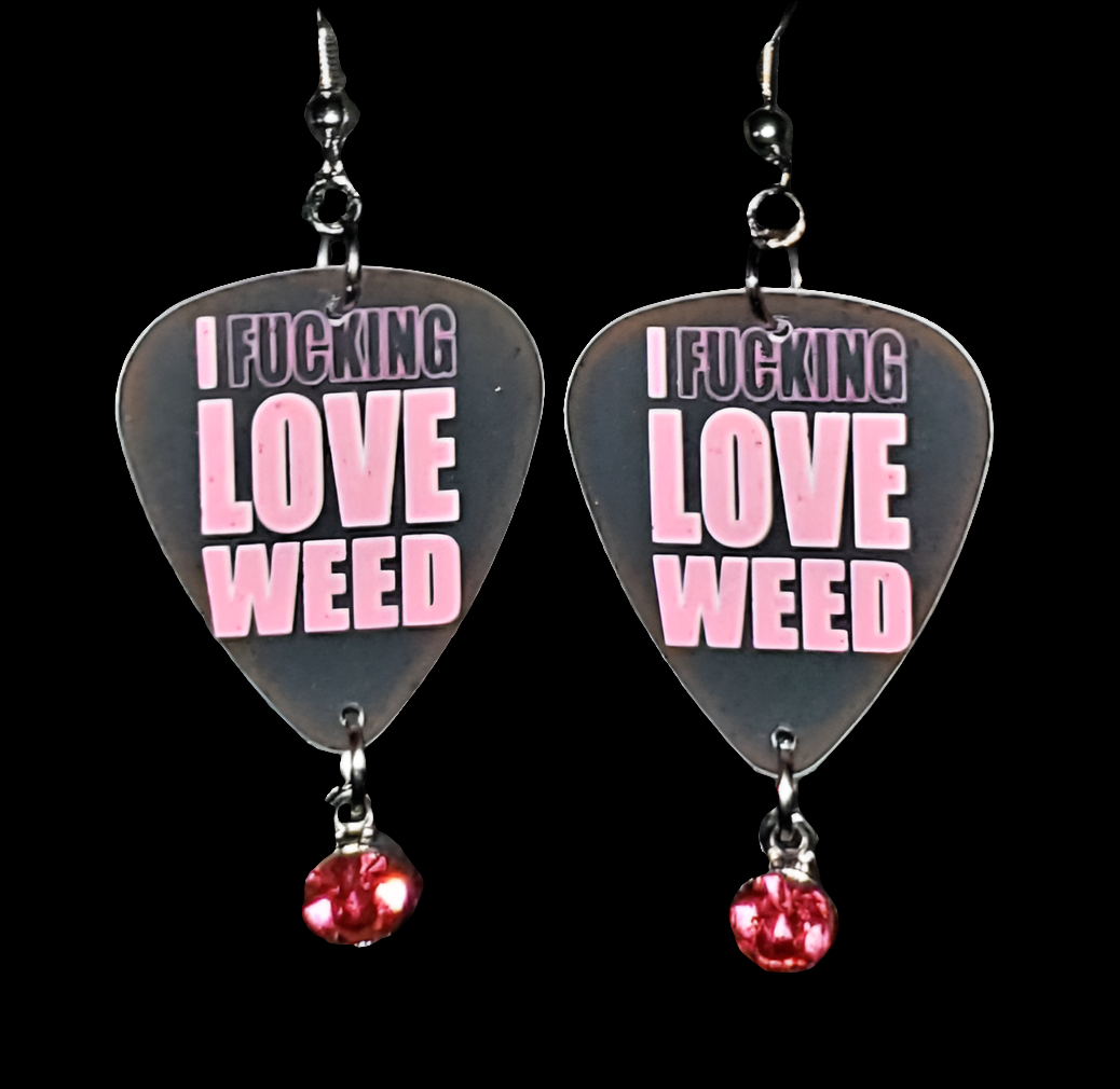 I Love W33d Earrings