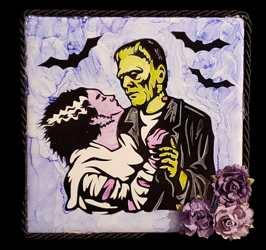 Frankenstein and Bride Decorative Tile