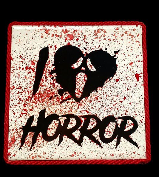 I Love Horror Decorative Tile (Ghostface)