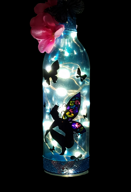 Blue Stained Glass Fairy Nightlight