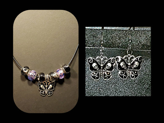 Skull Butterfly Jewelry Set