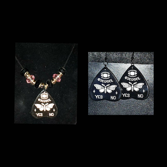 Death Moth Planchette Jewelry Set
